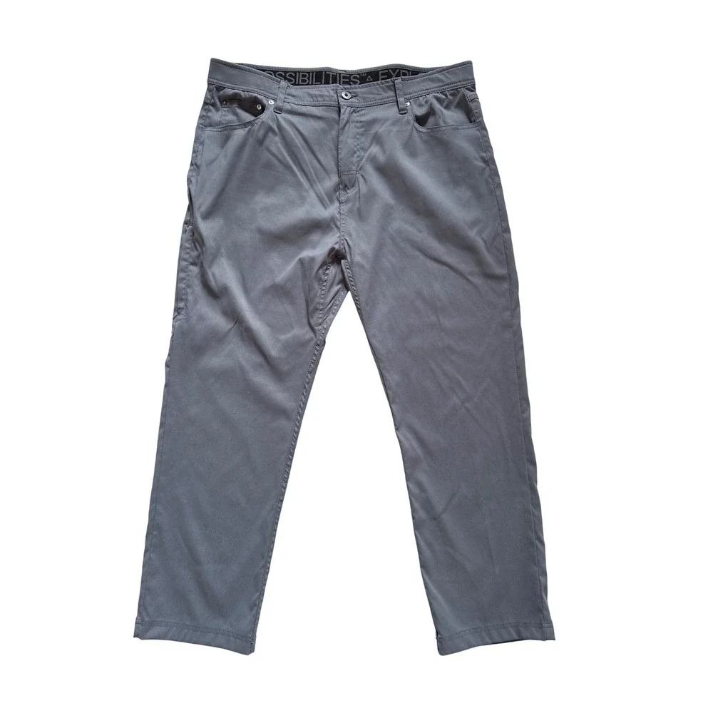 Gerry Mens Grey Outdoor Tech Stretch Hiking Utility Pants 40x30 Side Pocket